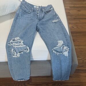 Casual Distressed Blue Boyfriend Jeans